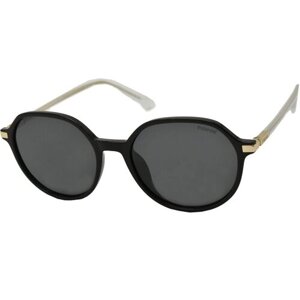 Солнцезащитные очки Polaroid, круглые, с защитой от УФ, поляризационные, черный