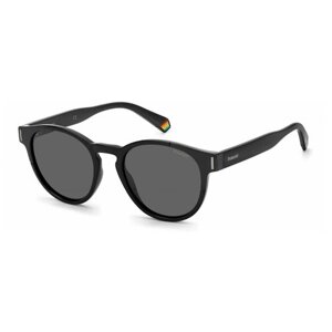 Солнцезащитные очки Polaroid, круглые, устойчивые к появлению царапин, поляризационные, черный