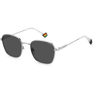 Солнцезащитные очки Polaroid, квадратные, оправа: металл, поляризационные, с защитой от УФ, серый