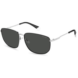 Солнцезащитные очки Polaroid, квадратные, оправа: металл, с защитой от УФ, поляризационные, серый