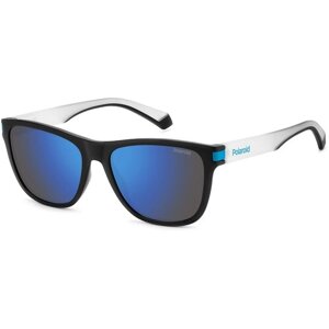 Солнцезащитные очки Polaroid, прямоугольные, градиентные, поляризационные, белый