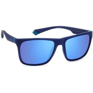 Солнцезащитные очки Polaroid, прямоугольные, оправа: пластик, с защитой от УФ, поляризационные, голубой