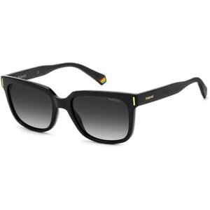 Солнцезащитные очки Polaroid, прямоугольные, с защитой от УФ, градиентные, поляризационные, черный