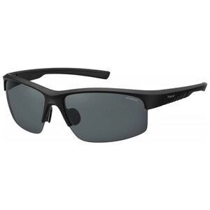 Солнцезащитные очки Polaroid, прямоугольные, спортивные, поляризационные, для мужчин, черный