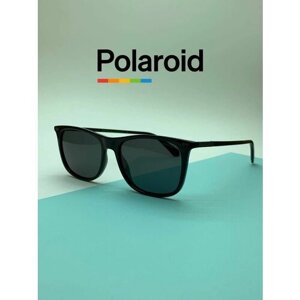 Солнцезащитные очки Polaroid, вайфареры, оправа: металл, черный