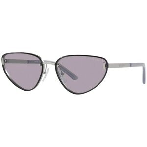 Солнцезащитные очки Prada, кошачий глаз, оправа: металл, с защитой от УФ, для женщин, черный