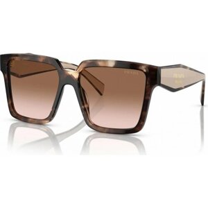 Солнцезащитные очки Prada, прямоугольные, оправа: пластик, с защитой от УФ, градиентные, для женщин, коричневый
