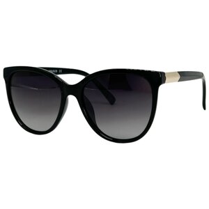 Солнцезащитные очки PROUD, кошачий глаз, оправа: пластик, поляризационные, с защитой от УФ, градиентные, для женщин, черный