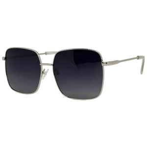 Солнцезащитные очки PROUD, квадратные, оправа: металл, с защитой от УФ, градиентные, поляризационные, для женщин, серебряный