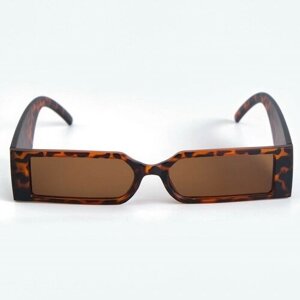 Солнцезащитные очки , прямоугольные, оправа: пластик, с защитой от УФ, для женщин, коричневый