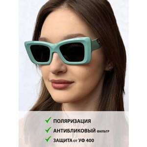 Солнцезащитные очки , прямоугольные, поляризационные, с защитой от УФ, градиентные, для женщин, зеленый