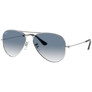 Солнцезащитные очки Ray-Ban, авиаторы, оправа: металл, градиентные, с защитой от УФ, зеркальные, устойчивые к появлению царапин, серебряный