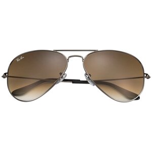Солнцезащитные очки Ray-Ban, авиаторы, оправа: металл, серый