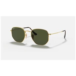 Солнцезащитные очки Ray-Ban, прямоугольные, оправа: металл, с защитой от УФ, поляризационные, золотой