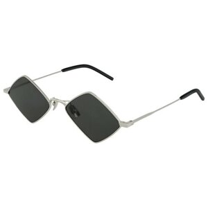 Солнцезащитные очки Saint Laurent, прямоугольные, оправа: металл, с защитой от УФ, серебряный