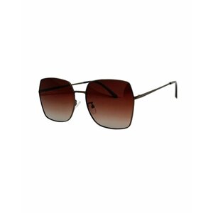 Солнцезащитные очки Santarelli, квадратные, оправа: металл, для женщин, коричневый