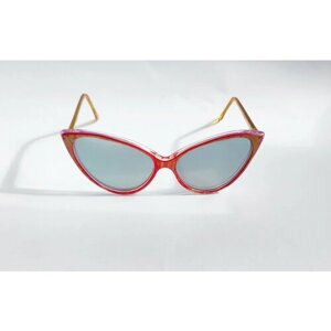 Солнцезащитные очки Таня Исаева, кошачий глаз, оправа: пластик, для женщин, красный