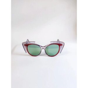 Солнцезащитные очки Таня Исаева, круглые, оправа: пластик, для женщин, красный