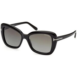 Солнцезащитные очки Tom Ford, бабочка, оправа: пластик, градиентные, для женщин, черный