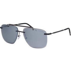 Солнцезащитные очки TRUSSARDI, квадратные, оправа: металл, для мужчин, серый