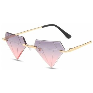 Солнцезащитные очки , узкие, оправа: металл, для женщин, золотой