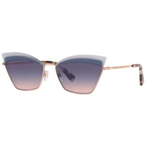 Солнцезащитные очки Valentino, бабочка, оправа: металл, для женщин, золотой