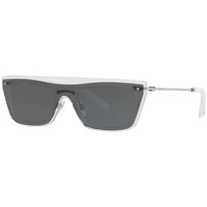 Солнцезащитные очки Valentino, прямоугольные, оправа: пластик, для женщин, прозрачный