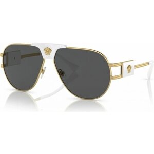Солнцезащитные очки Versace, авиаторы, оправа: металл, с защитой от УФ, для мужчин, золотой