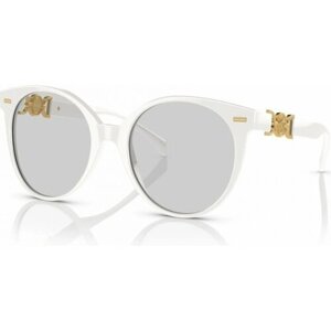 Солнцезащитные очки Versace, круглые, оправа: пластик, с защитой от УФ, для женщин, белый