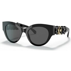 Солнцезащитные очки Versace, овальные, оправа: пластик, с защитой от УФ, для женщин, серый