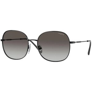 Солнцезащитные очки Vogue eyewear, круглые, оправа: металл, градиентные, с защитой от УФ, для женщин, черный