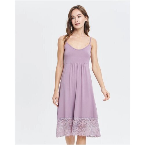 Сорочка LIOLI средней длины, застежка отсутствует, без рукава, трикотажная, без карманов, размер 48, фиолетовый, розовый