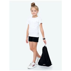Спортивная форма Микита для девочек, футболка и шорты, размер 152, белый, черный