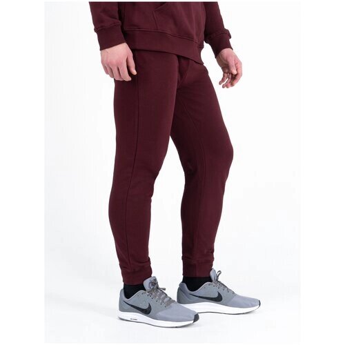 Спортивные штаны Великоросс цвета красного вина с манжетами, без лампасов (2XL/54)