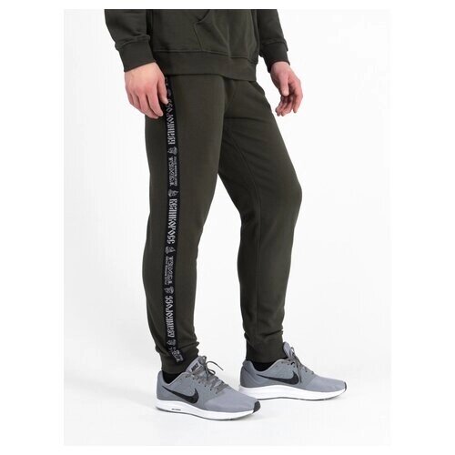 Спортивные штаны Великоросс графитового цвета с лампасами, с манжетами (3XL/56)