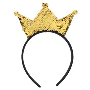 Страна Карнавалия Карнавальный ободок «Корона», с пайетками, цвет золотой