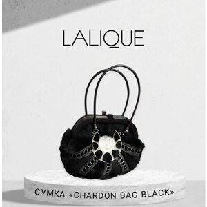 Сумка Lalique вечерняя, натуральный мех, черный