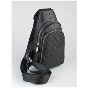 Сумка-рюкзак на плечо с 3D тиснением , черная
