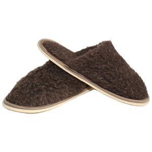 Тапочки ivshoes, шерсть, нескользящая подошва, размер 35-36, коричневый