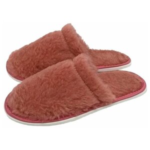 Тапочки ivshoes, шерсть, нескользящая подошва, размер 36-37, розовый
