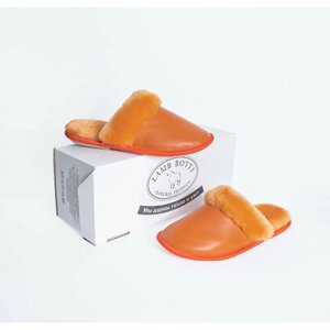 Тапочки LAMB BOTTI, натуральная кожа, размер 41, оранжевый