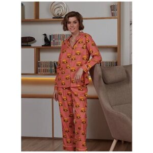 Теплая женская пижама из хлопка / INDEFINI / 2134TCCM