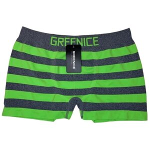 Трусы боксеры GREENICE, средняя посадка, бесшовные, размер M/L, зеленый, серый