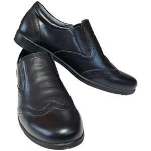 Туфли Без бренда, демисезонные, натуральная кожа, перфорированные, размер 34, черный