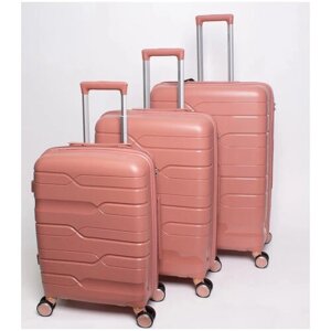 Умный чемодан Impresa, 3 шт., полипропилен, водонепроницаемый, 100 л, размер XL, бежевый
