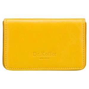 Визитница Dr. Koffer, натуральная кожа, 1 карман для карт, желтый