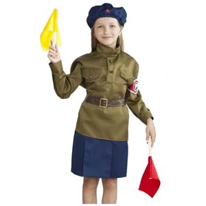 Военный костюм Регулировщица, 5-7 лет, рост 122-134 см 4101759 .