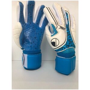 Вратарские перчатки , размер 6, белый, голубой