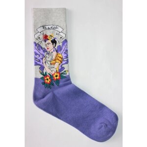 Женские носки Frida высокие, на Новый год, подарочная упаковка, износостойкие, нескользящие, фантазийные, ароматизированные, размер 36-43, желтый, голубой