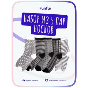 Женские носки Funfur, фантазийные, 5 пар, размер 34-41, мультиколор